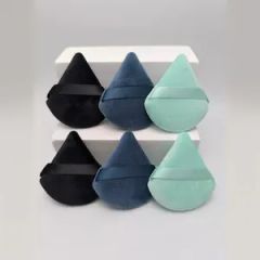 OEM Flocking Sponge Triangle Velvet Loose Powder Puff Sponge Origin China Trademark OEM Shape Triangle Size 70*61*10mm HS Code 69139000 - Image 2
