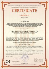 CE for PVC marble sheet certificate from Shandong Aowei New Material Co., Ltd.