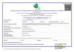 RCMC certificate of ANS EXIM ENTREPRENEUR – certificate photo, supplier certificates section