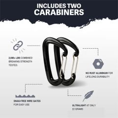 Carabiners Portable Set Camping Ripstop Parachute Nylon Durable Hammock - Image 2