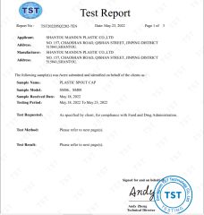 FDA Certificate certificate from Shantou Mandun Plastic Co., Ltd.