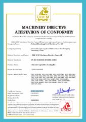 CE certificate from Johtank (Shandong) Food Machinery Co., Ltd.