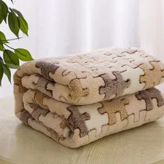 Luxury Faux Fur Soft Thick Faux Rabbit Fur Striped Throw Blanket - Image 2