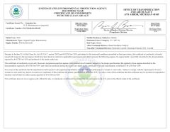 EPA certificate of Tewrex Industrial Machinery (Suzhou) Co., Ltd. – certificate photo, supplier certificates section
