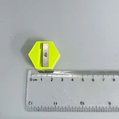 School Mini Hexagonal Handheld Portable Colored Manual Plastic Pencil Sharpeners - Image 2