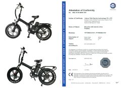 FAT EBIKES TUV EN CERTIFICATE certificate from JinHua YiFei Electric Technology Co., Ltd.