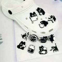 Cartoon Black PVC Soft Rubber Cute DIY Shoe Decorations Origin China Material PVC Style Cartoon Model NO. S-140 Trademark - Image 3