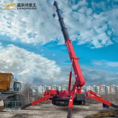 Outdoor House Small 1.2 Ton Folding Spider Crane Construction Use Rubber Crawler Cantilever Electric Hydraulic Telescopic Boom Diesel Engine Drive Crane - SHANDONG LANDWARD HI GROUP