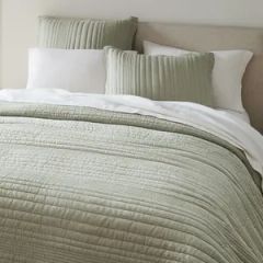 Modern Shabby Chic Reversible Linen Quilts Origin China Age Group Adults HS Code 9404904000 Pattern Solid Color Style Box Stitching - Image 1