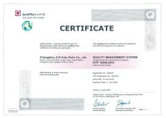 IATF 16949 certificate from Changzhou JLD Auto Parts Co., Ltd.