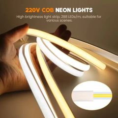 COB 288LEDs/M Strip Neon Rope Lights Waterproof AC220V~240V Flex LED Light Bar - Image 2