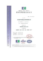 quality management system certification certificate of Hebei Jixingxin Composite Material Co., Ltd. – certificate photo, supplier certificates section