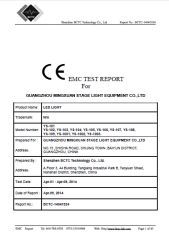 EMC TEST REPORT certificate of Guangzhou MINGXUAN Stage Light Equipment CO.,LTD – certificate photo, supplier certificates section