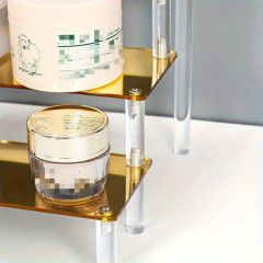 Custom Gold Figure Toy Acrylic Riser with 4 Steps Display Stand - Image 3
