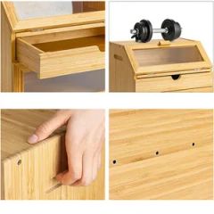 Wooden Bread Box Bamboo Kitchen Large Bread Box Container Storage - Image 3