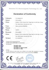 CE Declaration of Conformity certificate from Guangzhou Anyfine Electronic Technology Co., Ltd.