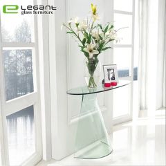 Modern Console Table with Sandblasting Glass Shelf - Image 2