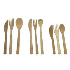 Complete Bamboo Dining Set: Knife, Fork, Spoon, and More Origin China Color Bicolor Packaging Customized Feature Eco-Friendly - Image 4