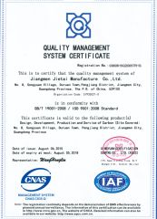 QUALITY MANAGEMENT SYSTEM CERTIFICATE certificate from Jietai Hardware Limited