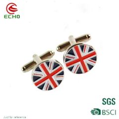 Custom Fashion Metal Crafts Cufflinks Men with Logo Color Red Trademark EK Plating Gold Style Elegant OEM/ODM Accept Metal Zinc - Image 3