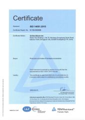 ISO14001 certificate from Golden Bloom Ltd.
