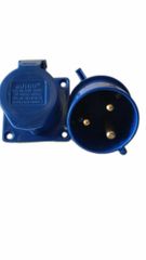 Industrial Socket Pin Type 3 Pin Mounting Type box MCB Protected Yes Packaging Type Box Current Rating 25 A Country of Origin Made in - Image 1