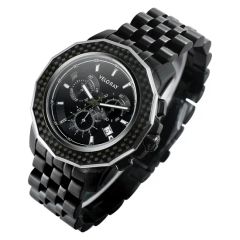 Carbon Fiber Men's Chronograph Watch with Three-Eye Design - Image 6