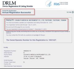 FDA Certificate certificate from Foshan Vokodak Medical Equipment Co., Ltd.
