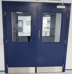 High Speed Clean Room Doors Height 8 Feet Thickness 10mm Door Type Swing Door Width 1800 mm Material Mild Steel Door Height 2400 - Image 1