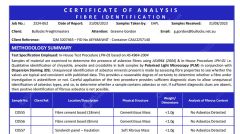 Asbestor Report certificate of Guangzhou Only Modular House Co., Ltd. – certificate photo, supplier certificates section