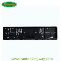 Premium Chrome Embossed Text and Logo Plastic Car License Plate Frame - Image 2