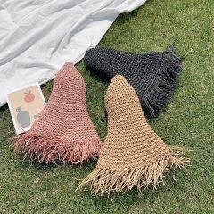 Handcrafted Large Brim Foldable Beach Sun Protection Straw Hat - Image 4