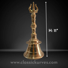Brass soolam hand bell Purity Yes Color Golden material Brass Brand Classickurves Usage/Application Home Country of Origin Made in - Image 6