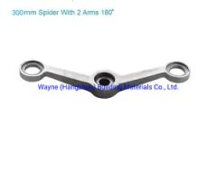300mm Stainless Steel Glass Spider with 2 Arms 180° Glass Fitting Hardware, Point-Fixed Curtain Wall Hardware with High Quality and Best Price - Image 1