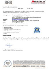 SGS certificate from Zhongshan Lucky Art & Crafts Gifts Co., Ltd.
