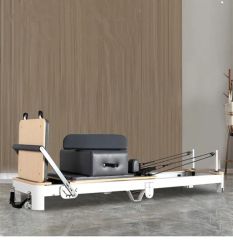 2025 Yoga Reformer Manufacturer White Aluminum Alloy Folding Pilates Reformer for Home Studio - Image 3