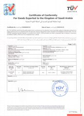 SASO certificate from Xuchang Hengyisheng Commercial Co., Ltd.