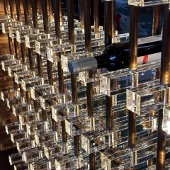 Royal Metal Gold-Lit Stackable Wine Rack with Llluminated Display Suitable for Family Wall Racks - Image 1