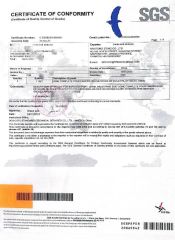 COC certificate from Nantong Sting Co., Ltd.