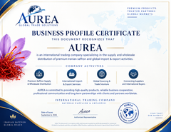 Saffron certificate from AUREA