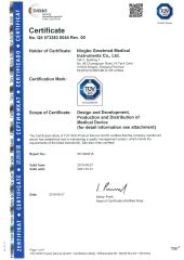 ISO13485 certificate from Ningbo Greetmed Medical Instruments Co., Ltd.