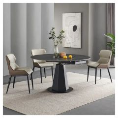 Marble Dining Table with Chairs Kitchen Room Furniture Set Dining Table Set - Image 4
