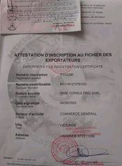Exporters License  certificate of AgricNatura  – certificate photo, supplier certificates section