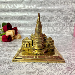 Brown Brass Ram Mandir Weight 2.65 Color Brown Height 13cm Width 13.5cm Length 17.5cm Material Brass Theme Ayodhya - Image 3