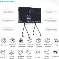 2025 OEM Multi Touch Dual System Touchscreen Education All-in-One PCS Interactive Whiteboard - Image 6