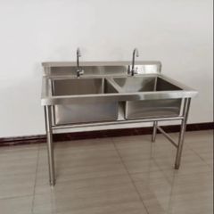 Stainless Steel Wash Basin Brand Parryware Type Double Bowl Shape Rectangular Wash Basin Type Table Top Basin Country of Origin Made in - Image 1