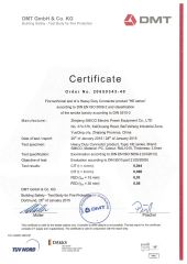 DIN5510 smoke toxicity FOR HEAVY DUTY CONNECTOR certificate of ZHEJIANG SMICO ELECTRIC POWER EQUIPMENT CO., LTD. – certificate photo, supplier certificates section