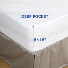 Smooth Top Mattress Protector Waterproof Breathable Deep Pocket Mattress Cover Polyester - Image 2