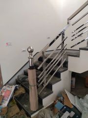 Silver Stairs Stainless Steel Staircase Railing, For Residential - R R Steel Trading And Fabrication