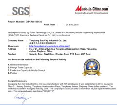 SGS Certificate certificate from Yongkang Sun City Industrial Co., Ltd.